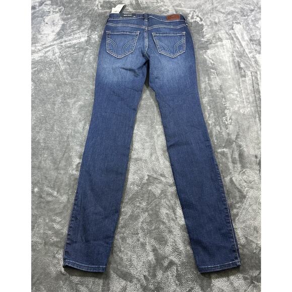 Hollister Jeans Women’s 2L/26w Blue Hi-Rise Super Skinny Distressed Soft Stretch - Picture 6 of 13